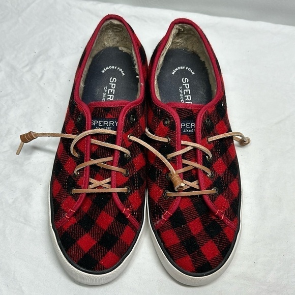 Sperry Shoes - Sperry Buffalo Plaid Wool Laced Sneakers, 8.5